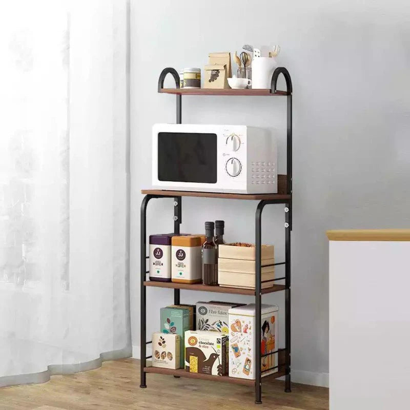 The wooden & Metal Storage Shelf Rack (4 Tier)