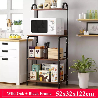 The wooden & Metal Storage Shelf Rack (4 Tier)