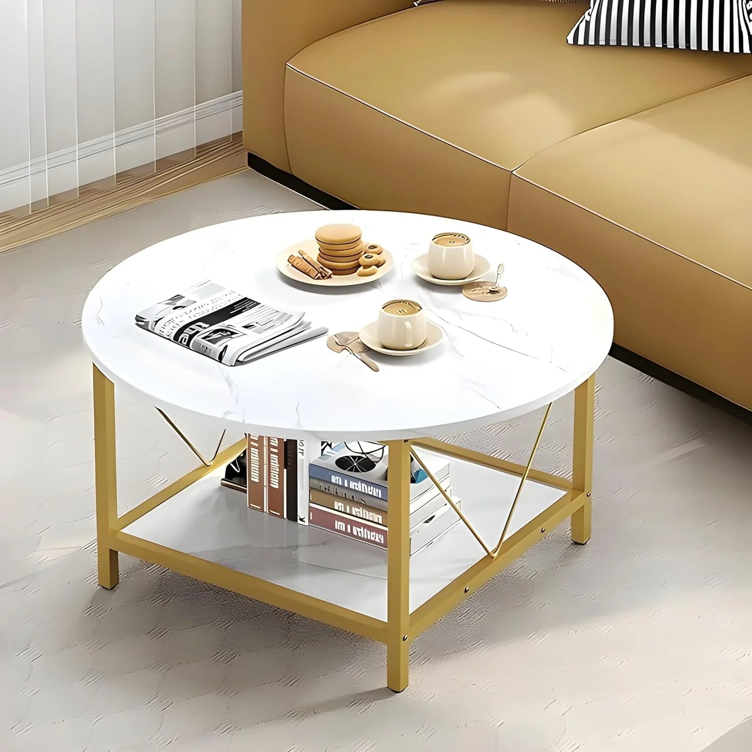 Crafter Luxury Gold Metal Square Center Table