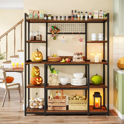 Wide Hutch Cabinet Microwave Stand Baker’s Kitchen Rack