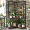 Wilson Tall Flower Shelf with 15 Hanging Hooks Planter Rack