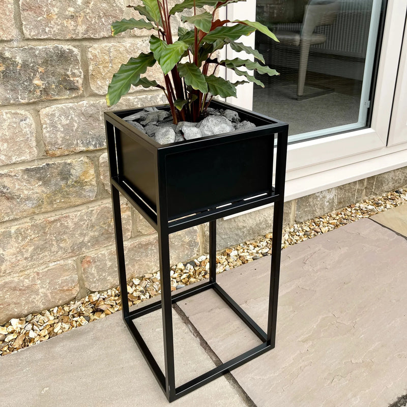 Zonula Indoor & Outdoor Metal Standing Square Planter