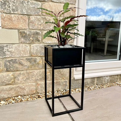 Zonula Indoor & Outdoor Metal Standing Square Planter