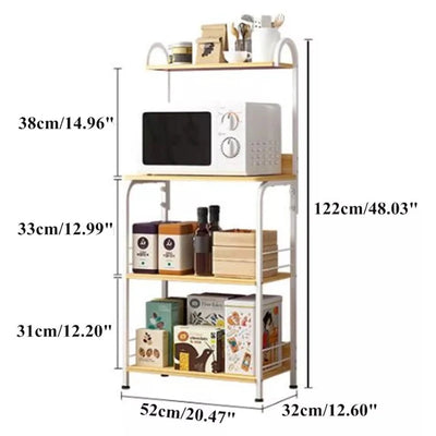 The wooden & Metal Storage Shelf Rack (4 Tier)